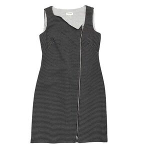 Calvin Klein Womens 6 Sheath Dress Black White Check Zipper Front‎ EUC